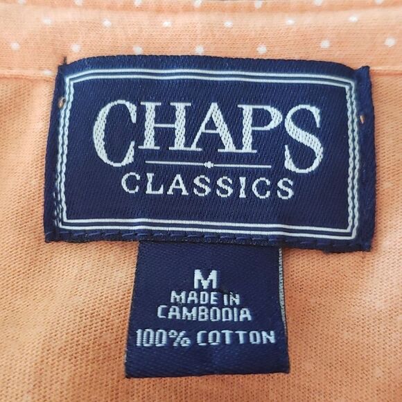 Pretty Chaps Ladies Top - Orange with White Polka Dots Sz M - Picture 6 of 6